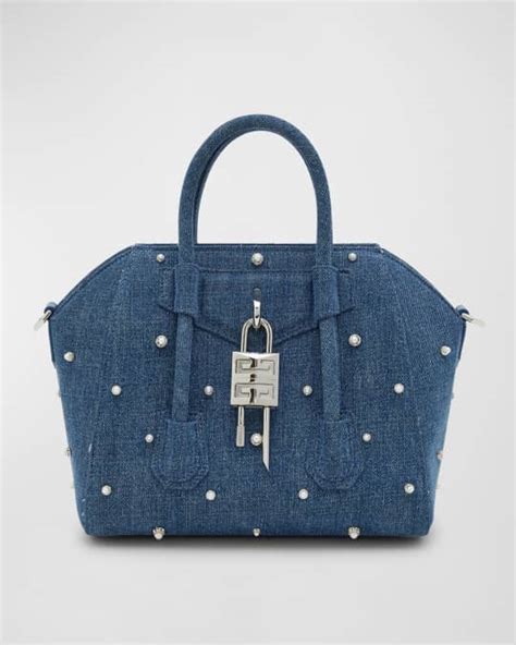 givenchy antigona mini brown|Givenchy mini antigona lock denim tote bag.